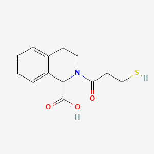 molecular formula C13H15NO3S B1201615 1,2,3,4 Tetrahydro-2-(3-mercapto-1-oxopropyl)-1-isoquinolinecarboxylic acid CAS No. 92932-75-7
