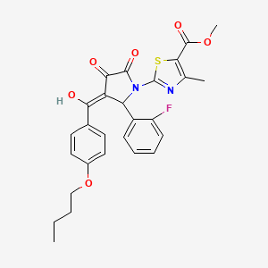 methyl 2-[3-(4-butoxybenzoyl)-2-(2-fluorophenyl)-4-hydroxy-5-oxo-2,5-dihydro-1H-pyrrol-1-yl]-4-methyl-1,3-thiazole-5-carboxylate