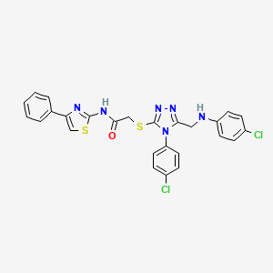 2-((4-(4-Chlorophenyl)-5-(((4-chlorophenyl)amino)methyl)-4H-1,2,4-triazol-3-yl)thio)-N-(4-phenylthiazol-2-yl)acetamide