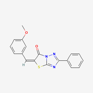 molecular formula C18H13N3O2S B12016177 (5E)-5-(3-methoxybenzylidene)-2-phenyl[1,3]thiazolo[3,2-b][1,2,4]triazol-6(5H)-one 