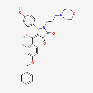 molecular formula C32H34N2O6 B12016196 4-[4-(Benzyloxy)-2-methylbenzoyl]-3-hydroxy-5-(4-hydroxyphenyl)-1-[3-(4-morpholinyl)propyl]-1,5-dihydro-2H-pyrrol-2-one 