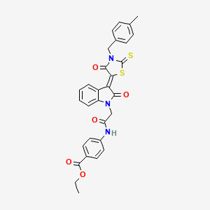 ethyl 4-[({(3Z)-3-[3-(4-methylbenzyl)-4-oxo-2-thioxo-1,3-thiazolidin-5-ylidene]-2-oxo-2,3-dihydro-1H-indol-1-yl}acetyl)amino]benzoate