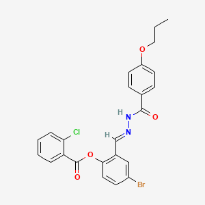 [4-bromo-2-[(E)-[(4-propoxybenzoyl)hydrazinylidene]methyl]phenyl] 2-chlorobenzoate