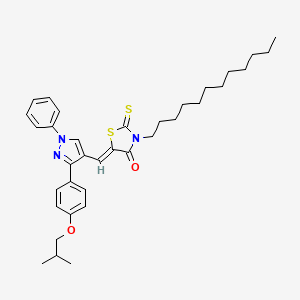 (5Z)-3-Dodecyl-5-{[3-(4-isobutoxyphenyl)-1-phenyl-1H-pyrazol-4-YL]methylene}-2-thioxo-1,3-thiazolidin-4-one