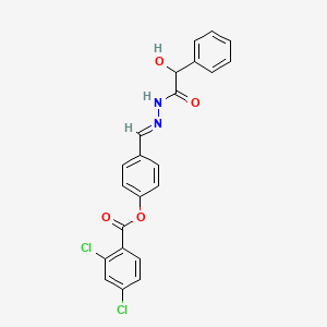 4-(2-(Hydroxy(phenyl)acetyl)carbohydrazonoyl)phenyl 2,4-dichlorobenzoate