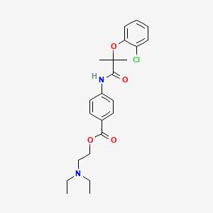 molecular formula C23H29ClN2O4 B1201631 4-((2-(Chlorophenoxy)-2-methyl-1-oxopropyl)amino)benzoic acid 2-(diethylamino)ethyl ester CAS No. 47662-72-6