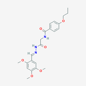 N-(2-Oxo-2-(2-(2,4,5-trimethoxybenzylidene)hydrazino)ethyl)-4-propoxybenzamide