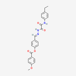 molecular formula C25H23N3O5 B12016321 [4-[(E)-[[2-(4-ethylanilino)-2-oxoacetyl]hydrazinylidene]methyl]phenyl] 4-methoxybenzoate 