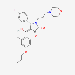 molecular formula C29H35FN2O5 B12016360 (4E)-4-[(4-butoxy-2-methylphenyl)(hydroxy)methylidene]-5-(4-fluorophenyl)-1-[3-(morpholin-4-yl)propyl]pyrrolidine-2,3-dione 