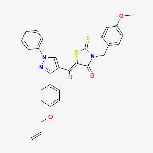 (5Z)-5-({3-[4-(Allyloxy)phenyl]-1-phenyl-1H-pyrazol-4-YL}methylene)-3-(4-methoxybenzyl)-2-thioxo-1,3-thiazolidin-4-one