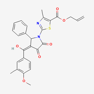 molecular formula C27H24N2O6S B12016379 allyl 2-[3-hydroxy-4-(4-methoxy-3-methylbenzoyl)-2-oxo-5-phenyl-2,5-dihydro-1H-pyrrol-1-yl]-4-methyl-1,3-thiazole-5-carboxylate 