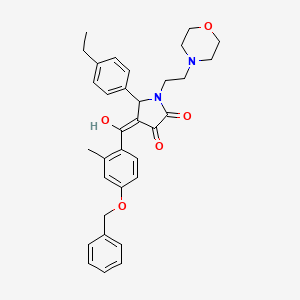 molecular formula C33H36N2O5 B12016383 4-(4-(Benzyloxy)-2-methylbenzoyl)-5-(4-ethylphenyl)-3-hydroxy-1-(2-morpholinoethyl)-1H-pyrrol-2(5H)-one CAS No. 488121-40-0