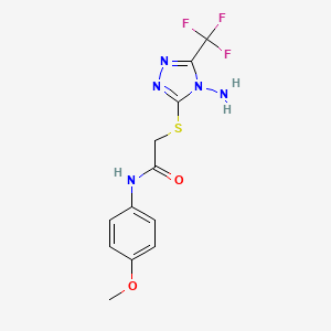 2-{[4-amino-5-(trifluoromethyl)-4H-1,2,4-triazol-3-yl]sulfanyl}-N-(4-methoxyphenyl)acetamide