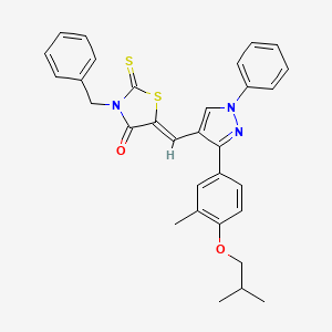 (5Z)-3-benzyl-5-{[3-(4-isobutoxy-3-methylphenyl)-1-phenyl-1H-pyrazol-4-yl]methylene}-2-thioxo-1,3-thiazolidin-4-one