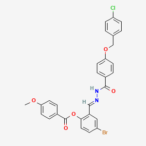 molecular formula C29H22BrClN2O5 B12016509 [4-bromo-2-[(E)-[[4-[(4-chlorophenyl)methoxy]benzoyl]hydrazinylidene]methyl]phenyl] 4-methoxybenzoate CAS No. 769152-44-5