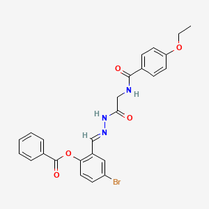 4-Bromo-2-(2-(((4-ethoxybenzoyl)amino)acetyl)carbohydrazonoyl)phenyl benzoate