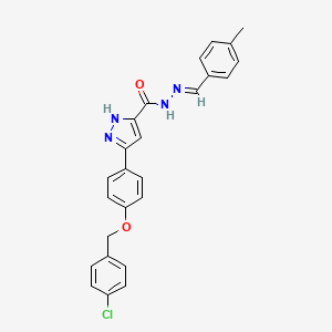 5-(4-((4-Chlorobenzyl)oxy)phenyl)-N'-(4-methylbenzylidene)-1H-pyrazole-3-carbohydrazide