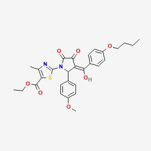 Ethyl 2-(3-(4-butoxybenzoyl)-4-hydroxy-2-(4-methoxyphenyl)-5-oxo-2,5-dihydro-1H-pyrrol-1-yl)-4-methylthiazole-5-carboxylate