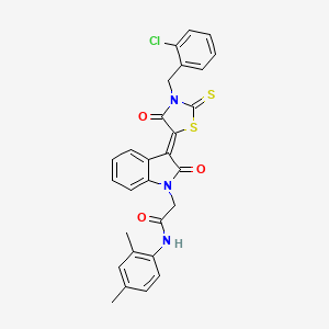 2-{(3Z)-3-[3-(2-chlorobenzyl)-4-oxo-2-thioxo-1,3-thiazolidin-5-ylidene]-2-oxo-2,3-dihydro-1H-indol-1-yl}-N-(2,4-dimethylphenyl)acetamide