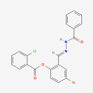 2-(2-Benzoylcarbohydrazonoyl)-4-bromophenyl 2-chlorobenzoate