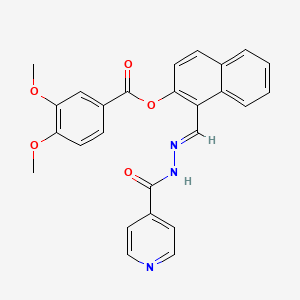 molecular formula C26H21N3O5 B12016629 1-(2-Isonicotinoylcarbohydrazonoyl)-2-naphthyl 3,4-dimethoxybenzoate CAS No. 765276-36-6