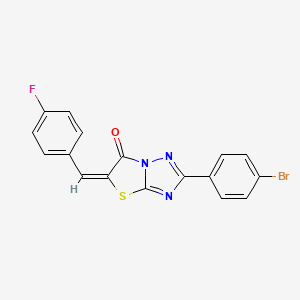 molecular formula C17H9BrFN3OS B12016641 2-(4-Bromophenyl)-5-(4-fluorobenzylidene)thiazolo[3,2-b][1,2,4]triazol-6(5H)-one CAS No. 606957-61-3