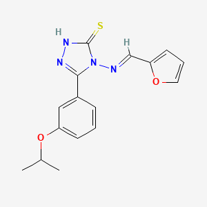 molecular formula C16H16N4O2S B12016708 4-((Furan-2-ylmethylene)amino)-5-(3-isopropoxyphenyl)-4H-1,2,4-triazole-3-thiol CAS No. 573944-76-0