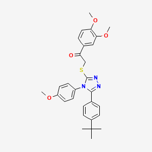 molecular formula C29H31N3O4S B12016723 2-{[5-(4-tert-butylphenyl)-4-(4-methoxyphenyl)-4H-1,2,4-triazol-3-yl]sulfanyl}-1-(3,4-dimethoxyphenyl)ethanone 