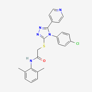 molecular formula C23H20ClN5OS B12016732 2-{[4-(4-chlorophenyl)-5-(pyridin-4-yl)-4H-1,2,4-triazol-3-yl]sulfanyl}-N-(2,6-dimethylphenyl)acetamide 