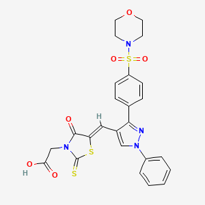 2-(5-((3-(4-(Morpholinosulfonyl)phenyl)-1-phenyl-1H-pyrazol-4-yl)methylene)-4-oxo-2-thioxothiazolidin-3-yl)acetic acid