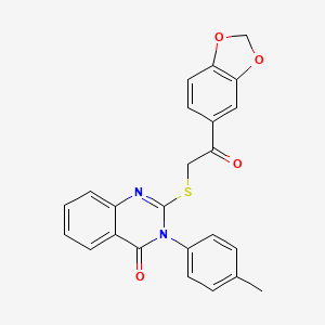 2-{[2-(2H-1,3-benzodioxol-5-yl)-2-oxoethyl]sulfanyl}-3-(4-methylphenyl)-3,4-dihydroquinazolin-4-one