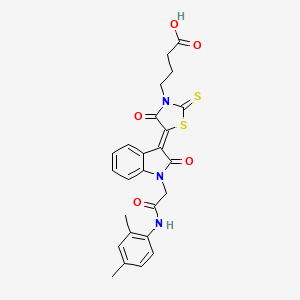 4-[(5Z)-5-(1-{2-[(2,4-dimethylphenyl)amino]-2-oxoethyl}-2-oxo-1,2-dihydro-3H-indol-3-ylidene)-4-oxo-2-thioxo-1,3-thiazolidin-3-yl]butanoic acid