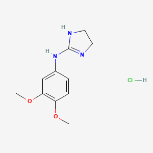 molecular formula C11H16ClN3O2 B1201680 1H-Imidazol-2-amine, N-(3,4-dimethoxyphenyl)-4,5-dihydro-, monohydrochloride CAS No. 87135-05-5