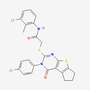 N-(3-chloro-2-methylphenyl)-2-{[3-(4-chlorophenyl)-4-oxo-3,5,6,7-tetrahydro-4H-cyclopenta[4,5]thieno[2,3-d]pyrimidin-2-yl]sulfanyl}acetamide