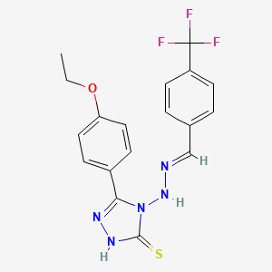 molecular formula C18H16F3N5OS B12016834 4-(Trifluoromethyl)benzaldehyde [3-(4-ethoxyphenyl)-5-sulfanyl-4H-1,2,4-triazol-4-YL]hydrazone CAS No. 624725-25-3