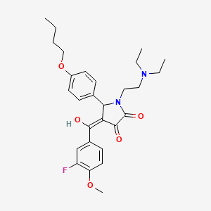 molecular formula C28H35FN2O5 B12016869 5-(4-Butoxyphenyl)-1-(2-(diethylamino)ethyl)-4-(3-fluoro-4-methoxybenzoyl)-3-hydroxy-1H-pyrrol-2(5H)-one CAS No. 618074-87-6