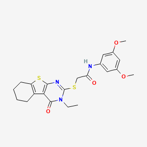 N-(3,5-dimethoxyphenyl)-2-[(3-ethyl-4-oxo-3,4,5,6,7,8-hexahydro[1]benzothieno[2,3-d]pyrimidin-2-yl)sulfanyl]acetamide