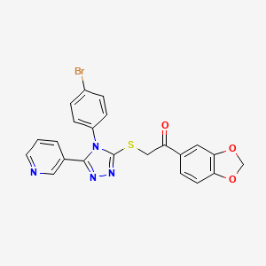 1-(1,3-benzodioxol-5-yl)-2-{[4-(4-bromophenyl)-5-(3-pyridinyl)-4H-1,2,4-triazol-3-yl]sulfanyl}ethanone