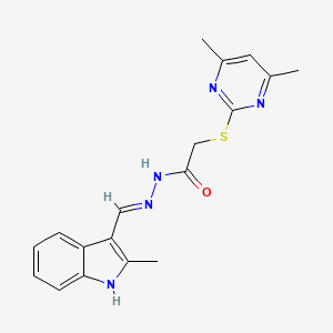 2-[(4,6-Dimethyl-2-pyrimidinyl)sulfanyl]-N'-[(E)-(2-methyl-1H-indol-3-YL)methylidene]acetohydrazide