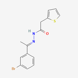 molecular formula C14H13BrN2OS B12016958 N'-[(E)-1-(3-bromophenyl)ethylidene]-2-(2-thienyl)acetohydrazide 