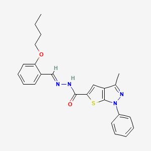 molecular formula C24H24N4O2S B12016967 N'-[(E)-(2-butoxyphenyl)methylidene]-3-methyl-1-phenyl-1H-thieno[2,3-c]pyrazole-5-carbohydrazide 