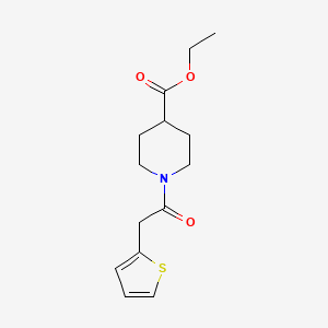 molecular formula C14H19NO3S B1201697 1-(1-Oxo-2-thiophen-2-ylethyl)-4-piperidinecarboxylic acid ethyl ester 