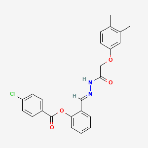 2-(2-((3,4-Dimethylphenoxy)acetyl)carbohydrazonoyl)phenyl 4-chlorobenzoate