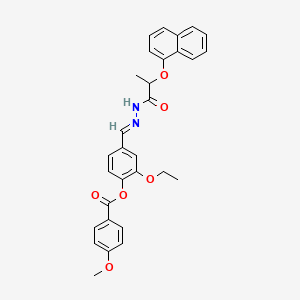 [2-ethoxy-4-[(E)-(2-naphthalen-1-yloxypropanoylhydrazinylidene)methyl]phenyl] 4-methoxybenzoate