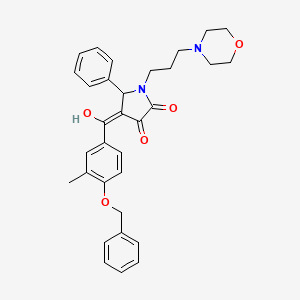 molecular formula C32H34N2O5 B12016992 4-[4-(Benzyloxy)-3-methylbenzoyl]-3-hydroxy-1-[3-(4-morpholinyl)propyl]-5-phenyl-1,5-dihydro-2H-pyrrol-2-one 