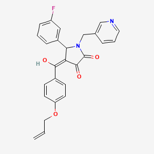 molecular formula C26H21FN2O4 B12017003 4-(4-(Allyloxy)benzoyl)-5-(3-fluorophenyl)-3-hydroxy-1-(pyridin-3-ylmethyl)-1H-pyrrol-2(5H)-one CAS No. 618074-08-1