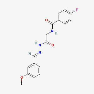 4-Fluoro-N-(2-(2-(3-methoxybenzylidene)hydrazino)-2-oxoethyl)benzamide