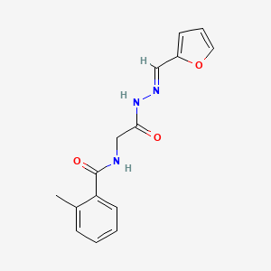 molecular formula C15H15N3O3 B12017032 N-(2-(2-(Furan-2-ylmethylene)hydrazinyl)-2-oxoethyl)-2-methylbenzamide CAS No. 444098-45-7