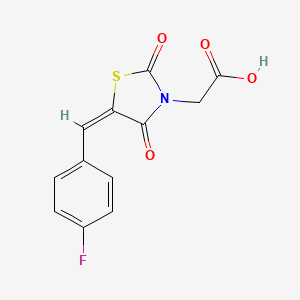 molecular formula C12H8FNO4S B12017092 [(5E)-5-(4-fluorobenzylidene)-2,4-dioxo-1,3-thiazolidin-3-yl]acetic acid 