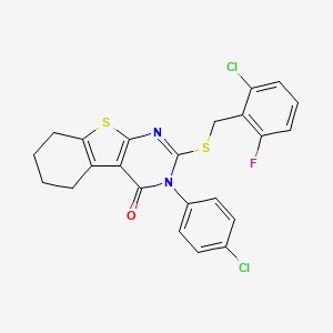 2-[(2-chloro-6-fluorobenzyl)sulfanyl]-3-(4-chlorophenyl)-5,6,7,8-tetrahydro[1]benzothieno[2,3-d]pyrimidin-4(3H)-one